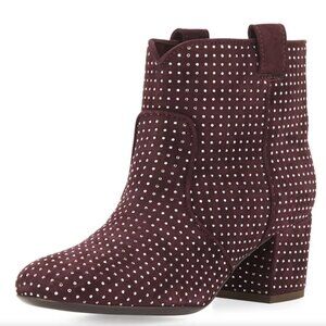 Laurence Dacade EU 41 Belen Suede Ruthenium Studs in Wine 2" heel